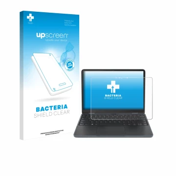 Face avant d’un emballage produit avec le logo de la marque upscreen. À côté, l’appareil Lenovo 500w Yoga Gen 4 est représenté