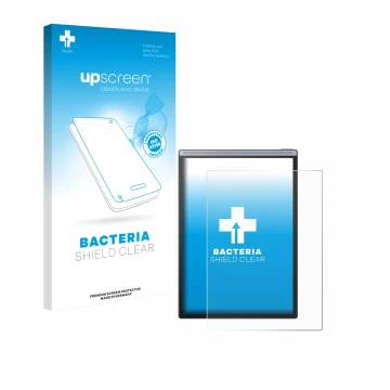 Face avant d’un emballage produit avec le logo de la marque upscreen. À côté, l’appareil iflytek Ainote Air 2 est représenté a