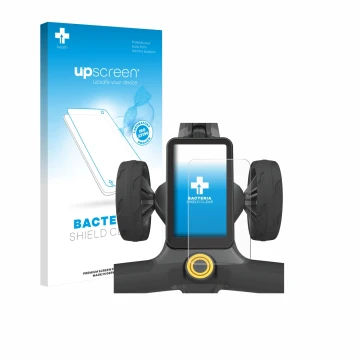 Face avant d’un emballage produit avec le logo de la marque upscreen. À côté, l’appareil PowaKaddy CT12 GPS est représenté ave