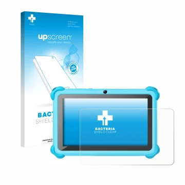 Face avant d’un emballage produit avec le logo de la marque upscreen. À côté, l’appareil zcobro KIDS710 7