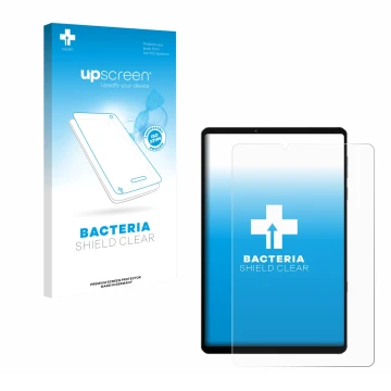 Face avant d’un emballage produit avec le logo de la marque upscreen. À côté, l’appareil Lenovo Legion Y700 2022 est représent