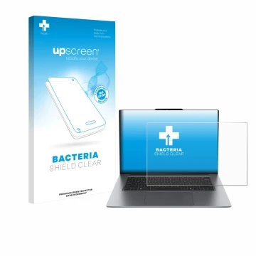 Face avant d’un emballage produit avec le logo de la marque upscreen. À côté, l’appareil Lenovo ThinkPad X9 15 G1 est représen