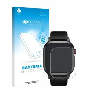 Face avant d’un emballage produit avec le logo de la marque upscreen. À côté, l’appareil Haylou Iron Neo 1.95