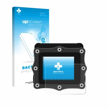 Face avant d’un emballage produit avec le logo de la marque upscreen. À côté, l’appareil Shearwater Perdix 2 est représenté av