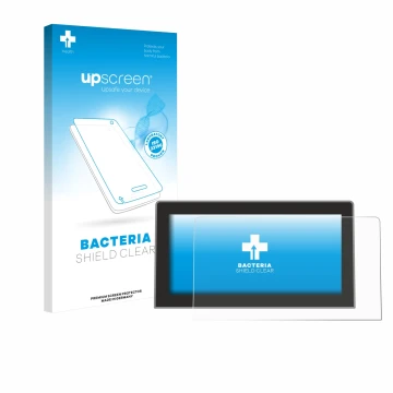 Face avant d’un emballage produit avec le logo de la marque upscreen. À côté, l’appareil Volkswagen Tiguan 3 2024 2025 12.9