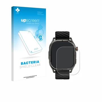 Face avant d’un emballage produit avec le logo de la marque upscreen. À côté, l’appareil Kospet Magic P10 1.96