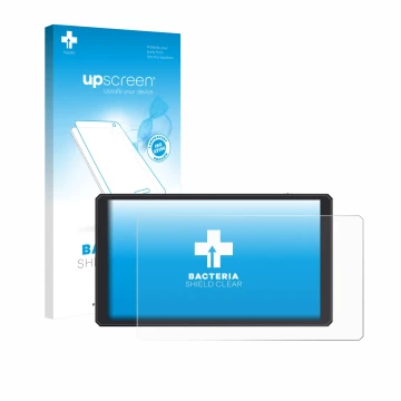 Face avant d’un emballage produit avec le logo de la marque upscreen. À côté, l’appareil Feelworld CUT6 6