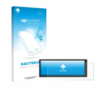 Face avant d’un emballage produit avec le logo de la marque upscreen. À côté, l’appareil Carpuride Carplay W125A 11.26