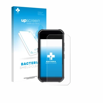 Face avant d’un emballage produit avec le logo de la marque upscreen. À côté, l’appareil SkyCaddie Pro 5X est représenté avec 