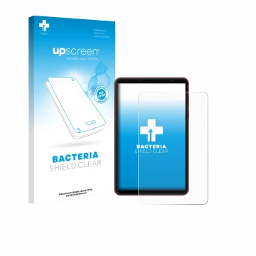 Face avant d’un emballage produit avec le logo de la marque upscreen. À côté, l’appareil Blackview Zeno 1 8