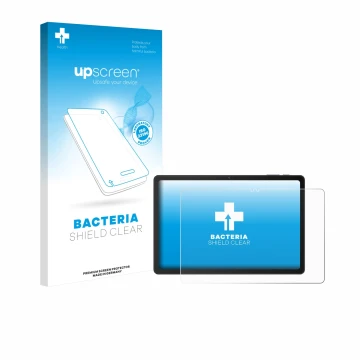 Face avant d’un emballage produit avec le logo de la marque upscreen. À côté, l’appareil VALE Tablet V11E LTE est représenté a