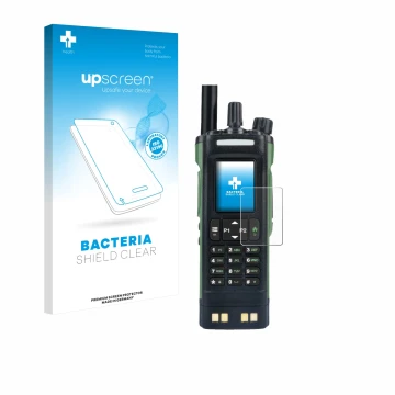 Face avant d’un emballage produit avec le logo de la marque upscreen. À côté, l’appareil Baofeng DM-32 est représenté avec la 