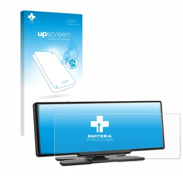 Face avant d’un emballage produit avec le logo de la marque upscreen. À côté, l’appareil Avylet RC11 8.1