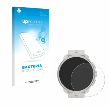 Face avant d’un emballage produit avec le logo de la marque upscreen. À côté, l’appareil Suunto Race 2 est représenté avec la 