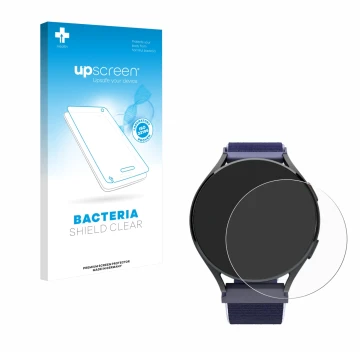 Face avant d’un emballage produit avec le logo de la marque upscreen. À côté, l’appareil Patronus Notfalluhr (41.5 mm) est rep