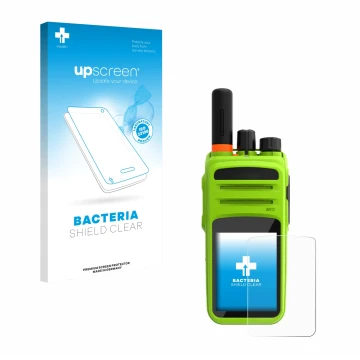 Face avant d’un emballage produit avec le logo de la marque upscreen. À côté, l’appareil Talkpod N58 Plus est représenté avec 