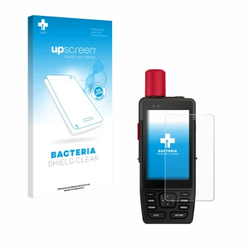 Face avant d’un emballage produit avec le logo de la marque upscreen. À côté, l’appareil Garmin GPSMAP H1i Plus est représenté