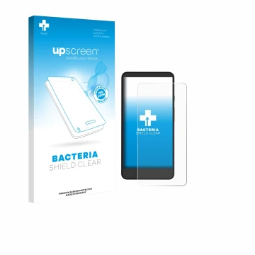 Face avant d’un emballage produit avec le logo de la marque upscreen. À côté, l’appareil Xiaomi Moaan InkPalm Mini Plus 2 est 