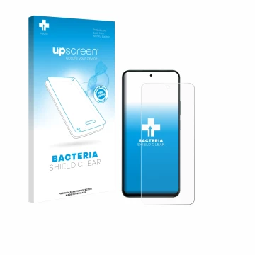 Face avant d’un emballage produit avec le logo de la marque upscreen. À côté, l’appareil Honor 400 Smart est représenté avec l