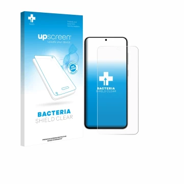 Face avant d’un emballage produit avec le logo de la marque upscreen. À côté, l’appareil Samsung Galaxy S25 FE Enterprise Edit