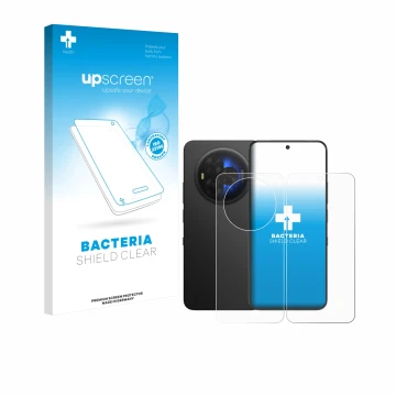 Face avant d’un emballage produit avec le logo de la marque upscreen. À côté, l’appareil TCL NXTPAPER 60 Ultra (Avant+Arrière)