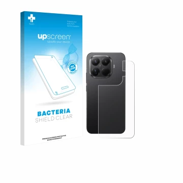 Face avant d’un emballage produit avec le logo de la marque upscreen. À côté, l’appareil Xiaomi 15T Pro (Arrière) est représen