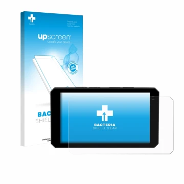 Face avant d’un emballage produit avec le logo de la marque upscreen. À côté, l’appareil Chigee AIO-6 LTE 4G est représenté av