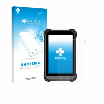 Face avant d’un emballage produit avec le logo de la marque upscreen. À côté, l’appareil Zoomsmart A8004 Series est représenté