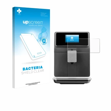 Face avant d’un emballage produit avec le logo de la marque upscreen. À côté, l’appareil WMF Perfection 860L est représenté av