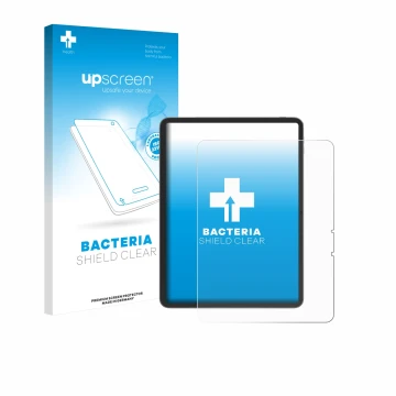 Face avant d’un emballage produit avec le logo de la marque upscreen. À côté, l’appareil Blackview Link 8 est représenté avec 