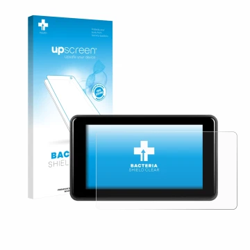 Face avant d’un emballage produit avec le logo de la marque upscreen. À côté, l’appareil Vechtel Carplay 5