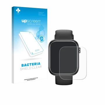 Face avant d’un emballage produit avec le logo de la marque upscreen. À côté, l’appareil RLQA G104 1.83