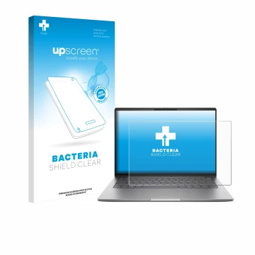 Face avant d’un emballage produit avec le logo de la marque upscreen. À côté, l’appareil HP ZBook 8 G1a 14