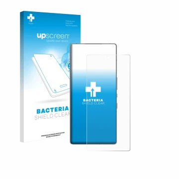 Face avant d’un emballage produit avec le logo de la marque upscreen. À côté, l’appareil ZTE Nubia Red Magic 11 Pro est représ