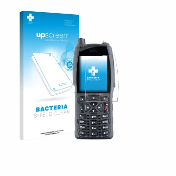 Face avant d’un emballage produit avec le logo de la marque upscreen. À côté, l’appareil Sepura SC2020 est représenté avec la 