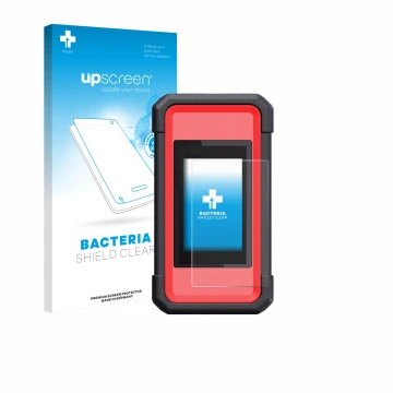 Face avant d’un emballage produit avec le logo de la marque upscreen. À côté, l’appareil Launch X431 SmartLink C V2.0 est repr