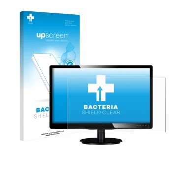 Face avant d’un emballage produit avec le logo de la marque upscreen. À côté, l’appareil Philips 200V4QSBR/00 est représenté a