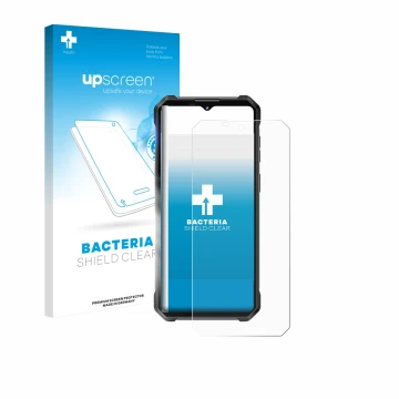 Face avant d’un emballage produit avec le logo de la marque upscreen. À côté, l’appareil Oukitel WP53 Pro est représenté avec 
