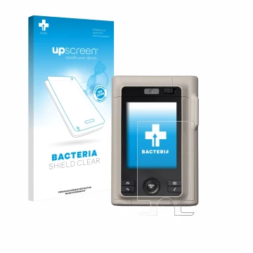 Face avant d’un emballage produit avec le logo de la marque upscreen. À côté, l’appareil Fujifilm Instax Mini LiPlay Plus est 