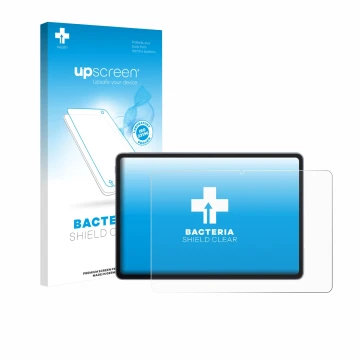 Face avant d’un emballage produit avec le logo de la marque upscreen. À côté, l’appareil Huawei MatePad 11.5