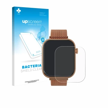 Face avant d’un emballage produit avec le logo de la marque upscreen. À côté, l’appareil Techmade M-GLAM011 1.75