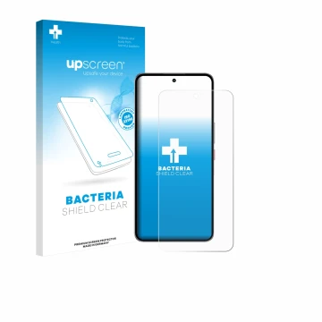Face avant d’un emballage produit avec le logo de la marque upscreen. À côté, l’appareil Nubia Neo 3 GT 5G est représenté avec