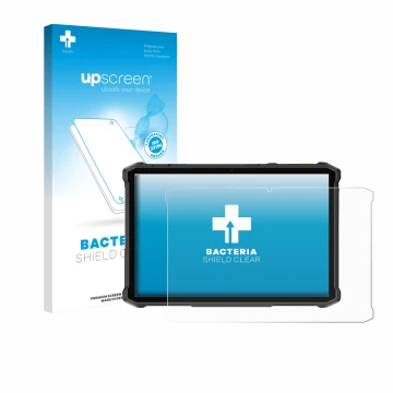 Face avant d’un emballage produit avec le logo de la marque upscreen. À côté, l’appareil Ulefone Armor Pad 5 Ultra est représe