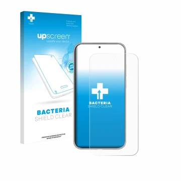 Face avant d’un emballage produit avec le logo de la marque upscreen. À côté, l’appareil Huawei Mate 70 Air est représenté ave