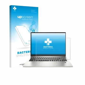 Face avant d’un emballage produit avec le logo de la marque upscreen. À côté, l’appareil MSI Prestige A16 AI+ est représenté a