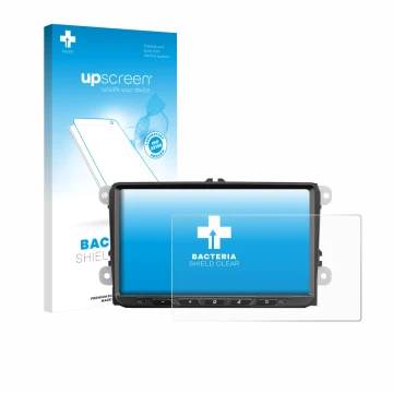 Face avant d’un emballage produit avec le logo de la marque upscreen. À côté, l’appareil Zenec Z-E2065 est représenté avec la 