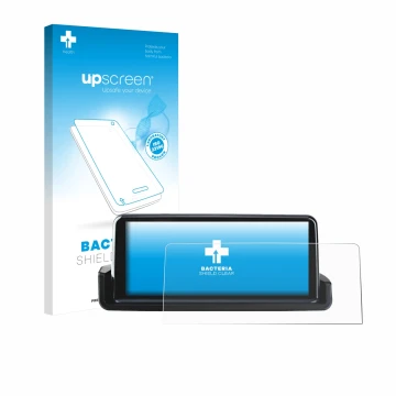 Face avant d’un emballage produit avec le logo de la marque upscreen. À côté, l’appareil Junsun Carplay 10.25