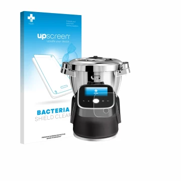 Face avant d’un emballage produit avec le logo de la marque upscreen. À côté, l’appareil Moulinex i-Companion Touch Pro est re