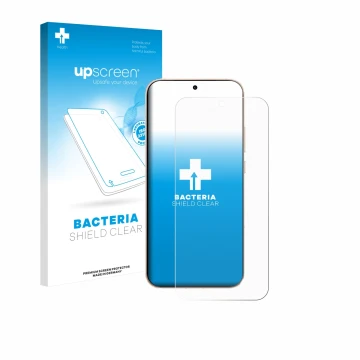 Face avant d’un emballage produit avec le logo de la marque upscreen. À côté, l’appareil Oppo Reno 15 Pro est représenté avec 