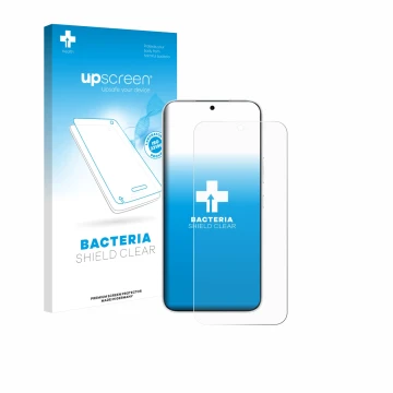 Face avant d’un emballage produit avec le logo de la marque upscreen. À côté, l’appareil Honor 500 est représenté avec la prot